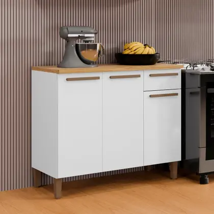 Balcão Classico Master 3pts 2gav Branco ArtMóveis