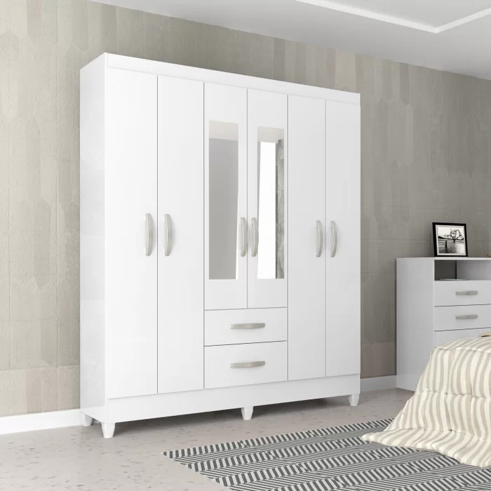 Roupeiro 6Pts C/Esp Fortaleza Atualle Branco